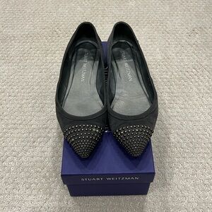 Stuart Weitzman grey suede ballet flat